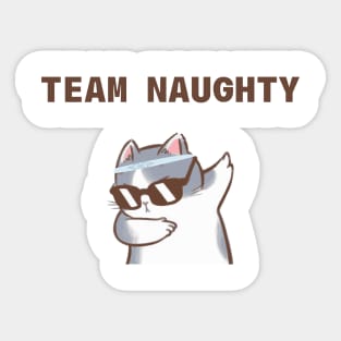 Team naughty, dabbing cat, cute christmas kitty Sticker